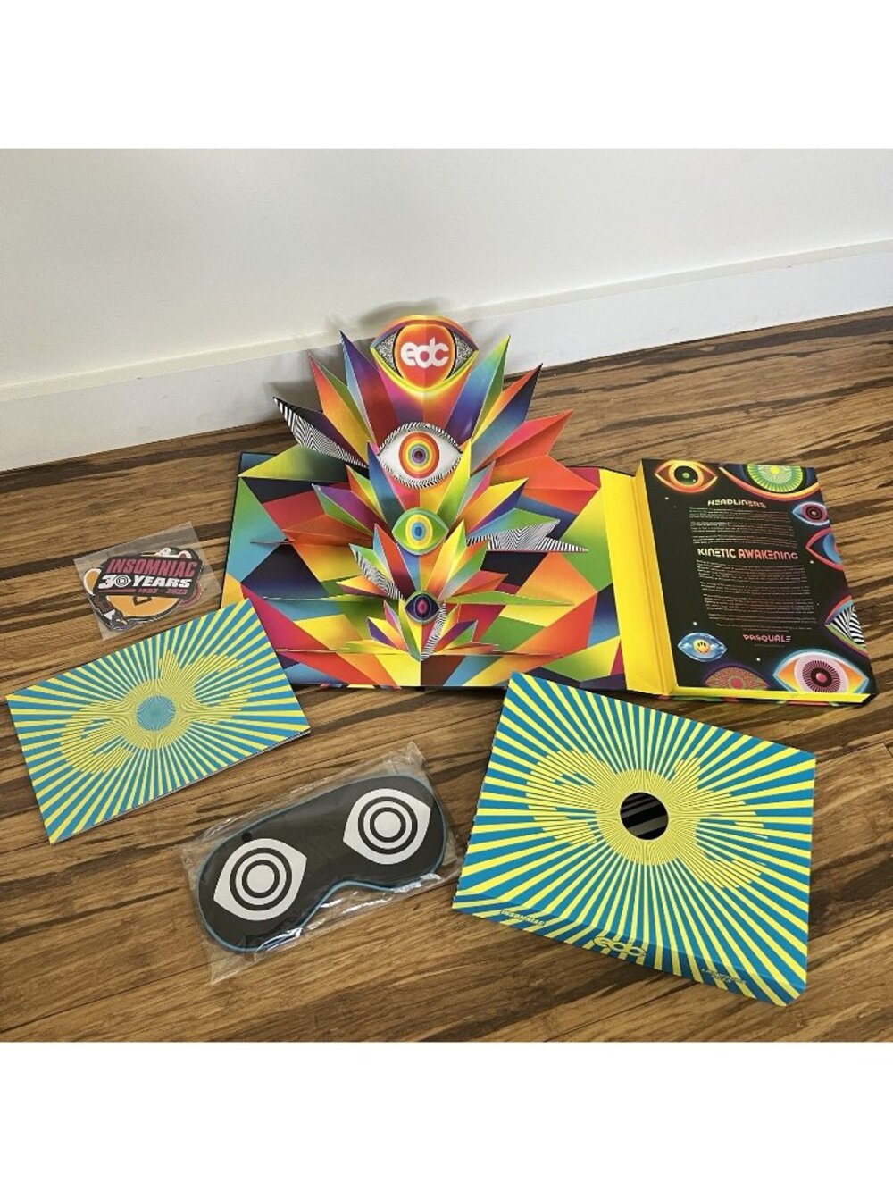2023 EDC LV Vegas Stickers Sleep Mask Booklet SWAG BOX - Wristband Not Included